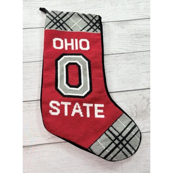Handmade Other - Copied - Ohio State Christmas Cross Stitch Stocking Collegiate Collection